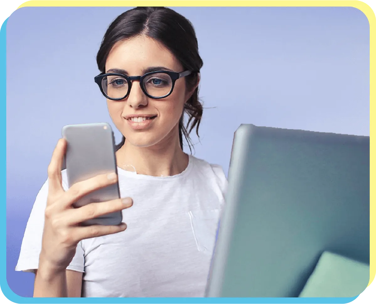 Women using the mobile