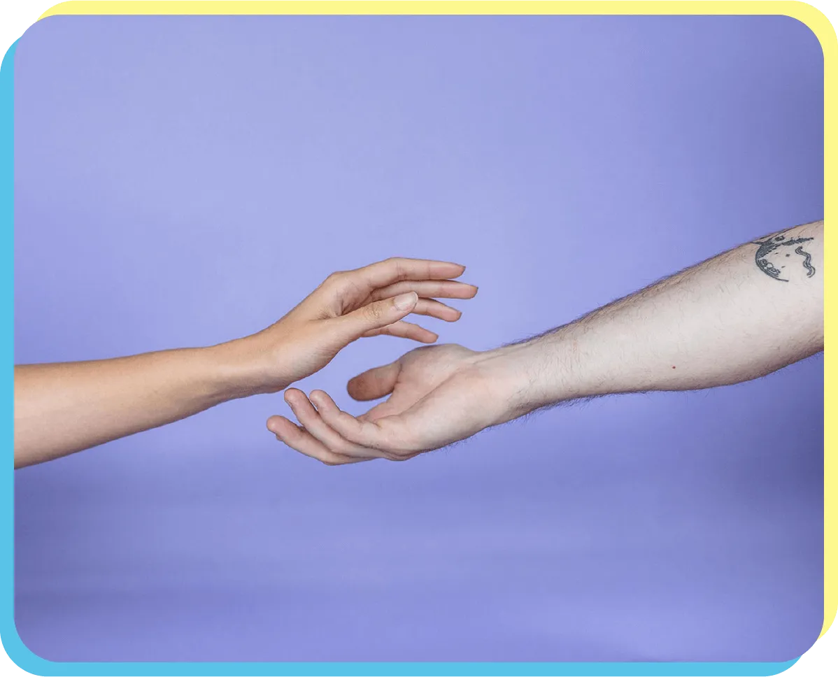 Male & female hand shaking